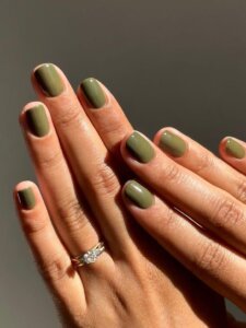Olive Green Nails