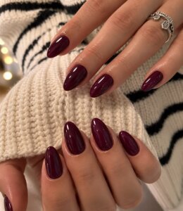 Burgundy Halloween Nails
